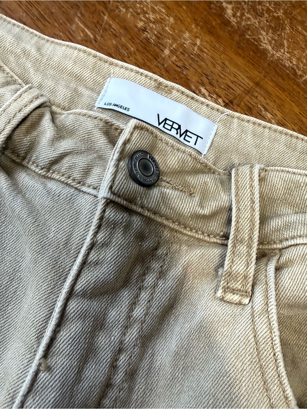VERVET Women’s Boyfriend Jeans in Light Tan